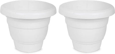 8 inch Heavy duty plastic pot best for indoor & outdoor plant-set of 2
