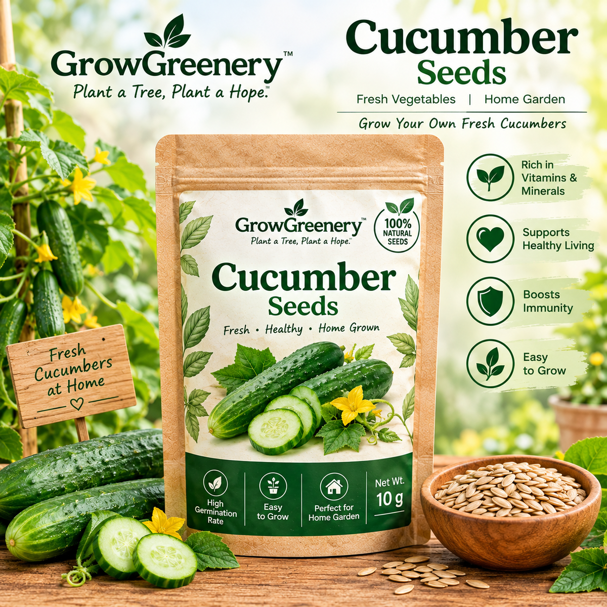 Cucumber Seeds for Home Gardening | Khira Seeds – GrowGreenery