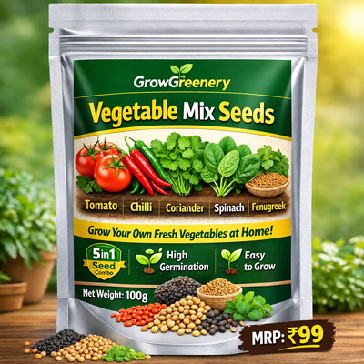 Vegetable Mix Seeds 5-in-1 Combo | Tomato, Chilli & More – GrowGreenery